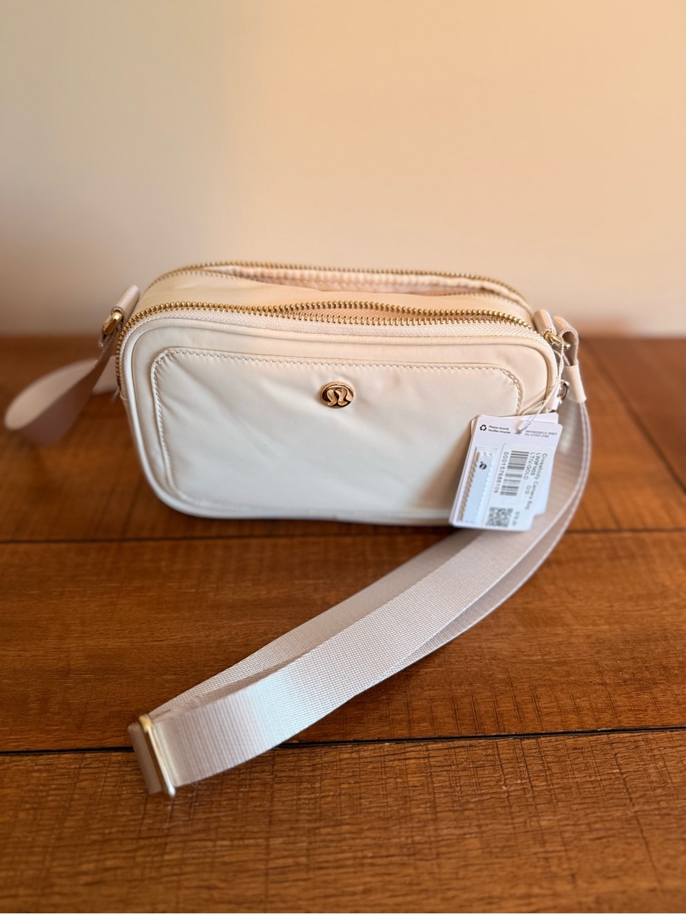 lululemon New with Tags Cream Double-Zip Compact Crossbody